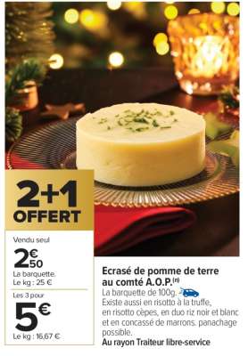 Écrasé de pomme de terre au comté A.O.P.