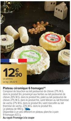 Plateau céramique 6 fromages
