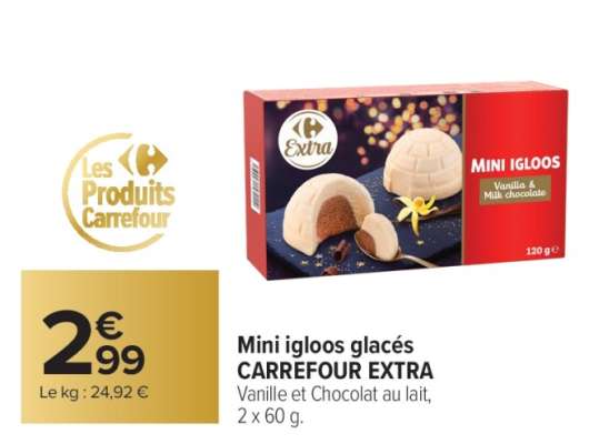 Mini igloos glacés CARREFOUR EXTRA