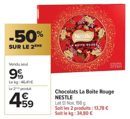 Chocolats La Boîte Rouge NESTLE