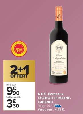 A.O.P. Bordeaux CHATEAU LE MAYNE CABANOT