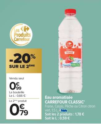 Eau aromatisée CARREFOUR CLASSIC'