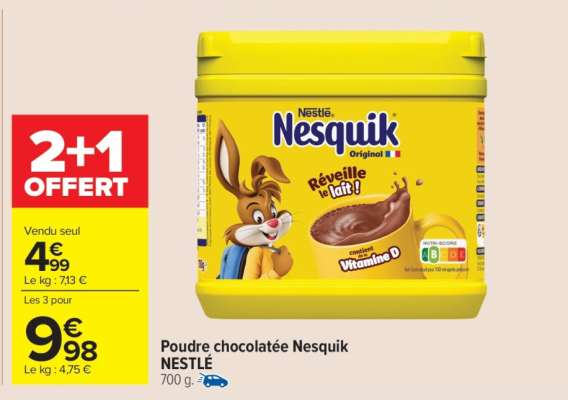 POUDRE CHOCOLATÉE NESQUIK NESTLÉ