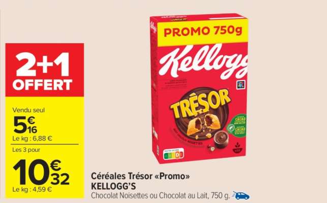 Céréales Trésor «Promo» KELLOGG’S