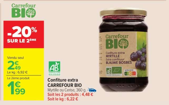Confiture extra CARREFOUR BIO