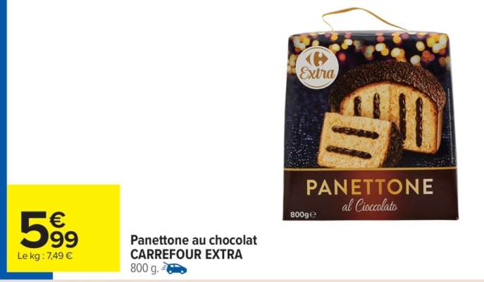 Panettone au chocolat CARREFOUR EXTRA