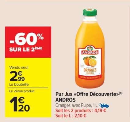 Pur jus "Offre découverte" ANDROS