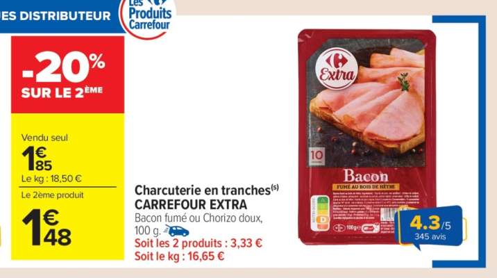 Charcuterie en tranches CARREFOUR EXTRA