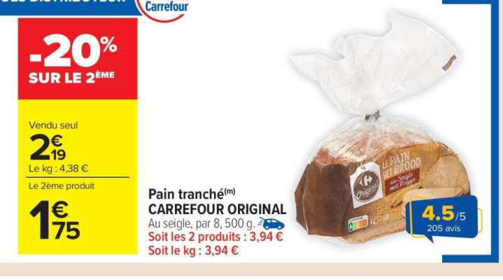 Pain tranché CARREFOUR ORIGINAL