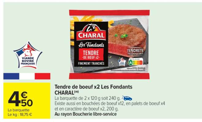 Tendre de boeuf x2 Les Fondants