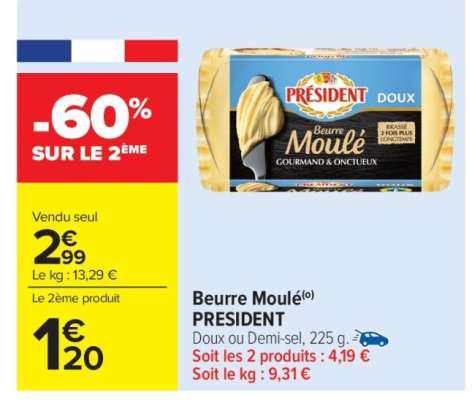 Beurre Moulé PRESIDENT