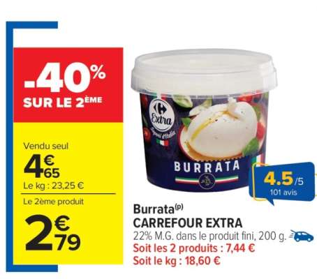 Burrata CARREFOUR EXTRA