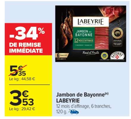 Jambon De Bayonne Labeyrie