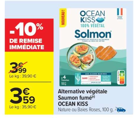 Alternative végétale Saumon fumé OCEAN KISS