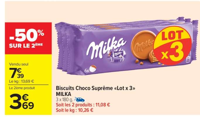 Biscuits Choco Suprême «Lot x 3» MILKA