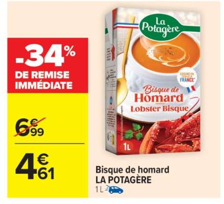 Bisque de homard LA POTAGÈRE