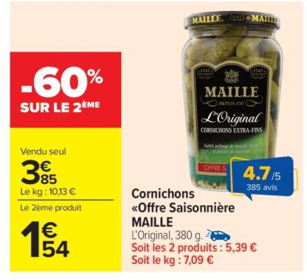Cornichons "Offre Saisonnière" MAILLE