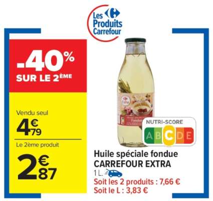 Huile spéciale fondue CARREFOUR EXTRA