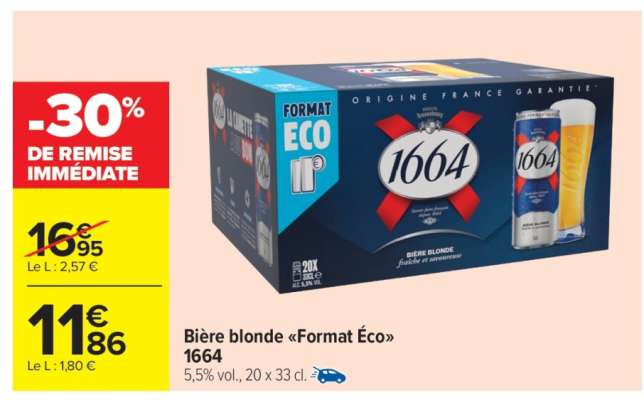Bière blonde "Format Éco" 1664