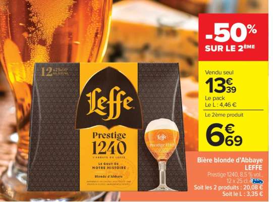 Bière blonde d'Abbaye LEFFE