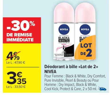 Déodorant à bille «Lot de 2» NIVEA