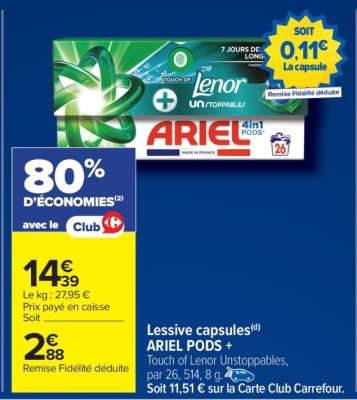 LESSIVE CAPSULES "ARIEL PODS"