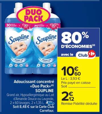 SOUPLINE Adoucissant concentré "Duo Pack"