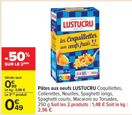 Pâtes aux oeufs Lustucru