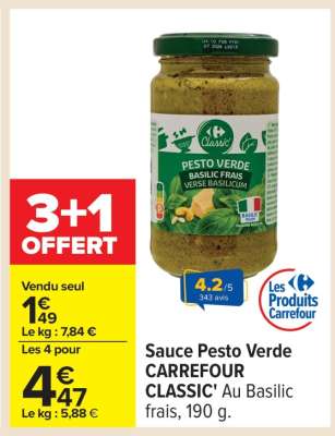 Sauce Pesto Verde CARREFOUR CLASSIC'