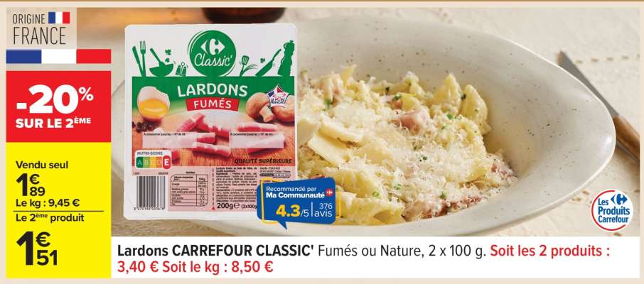 Lardons Carrefour Classic