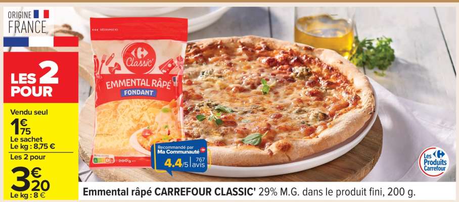 EMMENTAL RÂPÉ CARREFOUR CLASSIC