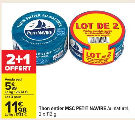 Thon Entier Msc Petit Navire