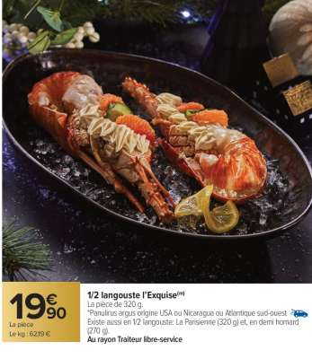 1/2 langouste l’Exquise
