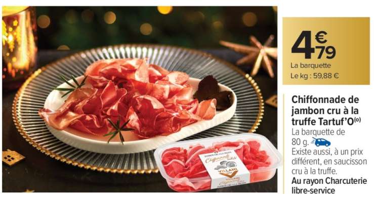 Chiffonnade de jambon cru à la truffe Tartuf'O