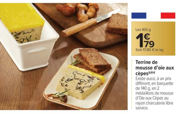 Terrine de mousse d'oie aux cèpes