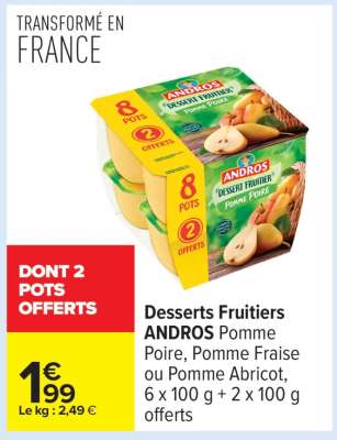 Desserts fruitiers ANDROS