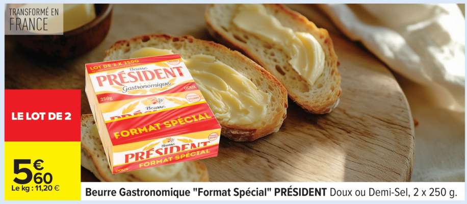 Beurre gastronomique "Format Spécial" PRÉSIDENT