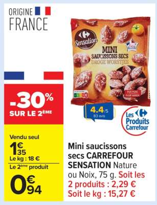 Mini Saucissons Secs Carrefour Sensation