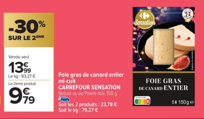 Foie gras de canard entier mi-cuit