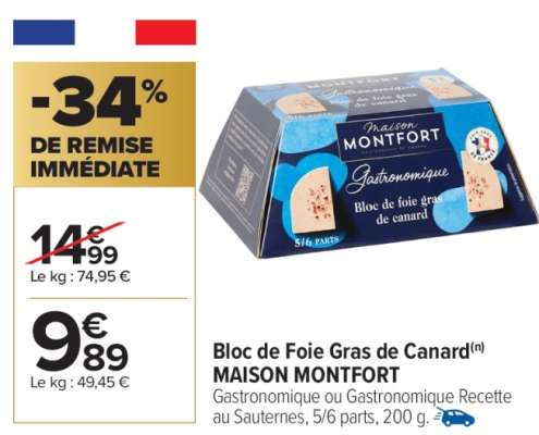 Bloc de foie gras de canard MAISON MONTFORT