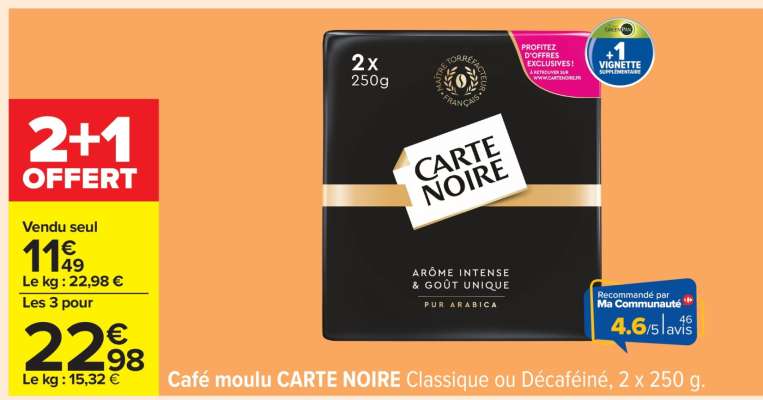 Café Moulu Carte Noire