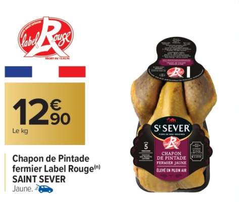 Chapon de Pintade fermier Label Rouge SAINT SEVER