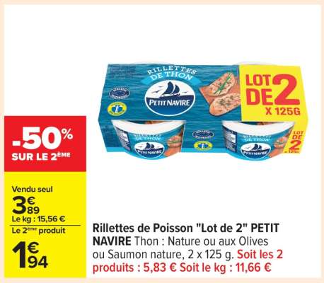 Rillettes de Poisson "Lot de 2" PETIT NAVIRE