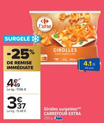 Girolles surgelées CARREFOUR EXTRA