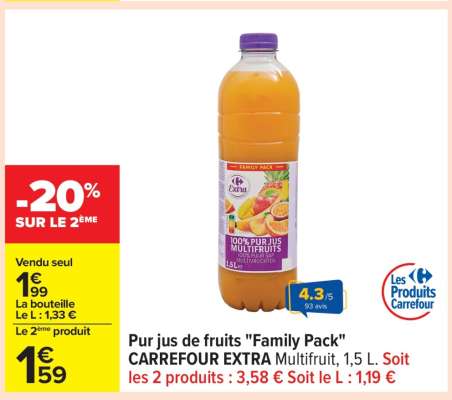 Pur jus de fruits "Family Pack"