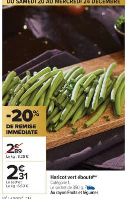 Haricot vert ébouté