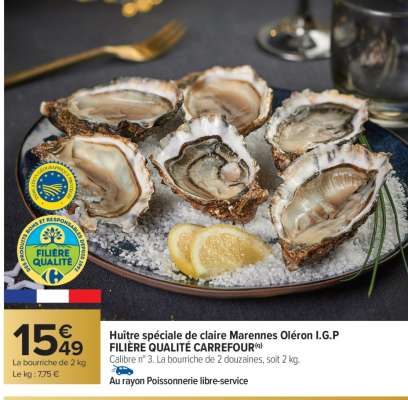 Huître spéciale de claire Marennes Oléron I.G.P