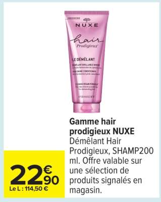 Gamme hair prodigieux NUXE