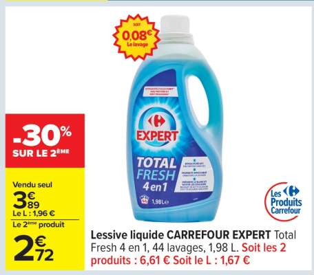 Lessive liquide CARREFOUR EXPERT Total Fresh 4 en 1