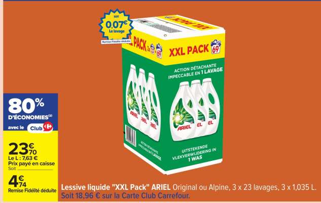 Lessive liquide "XXL PACK" Ariel